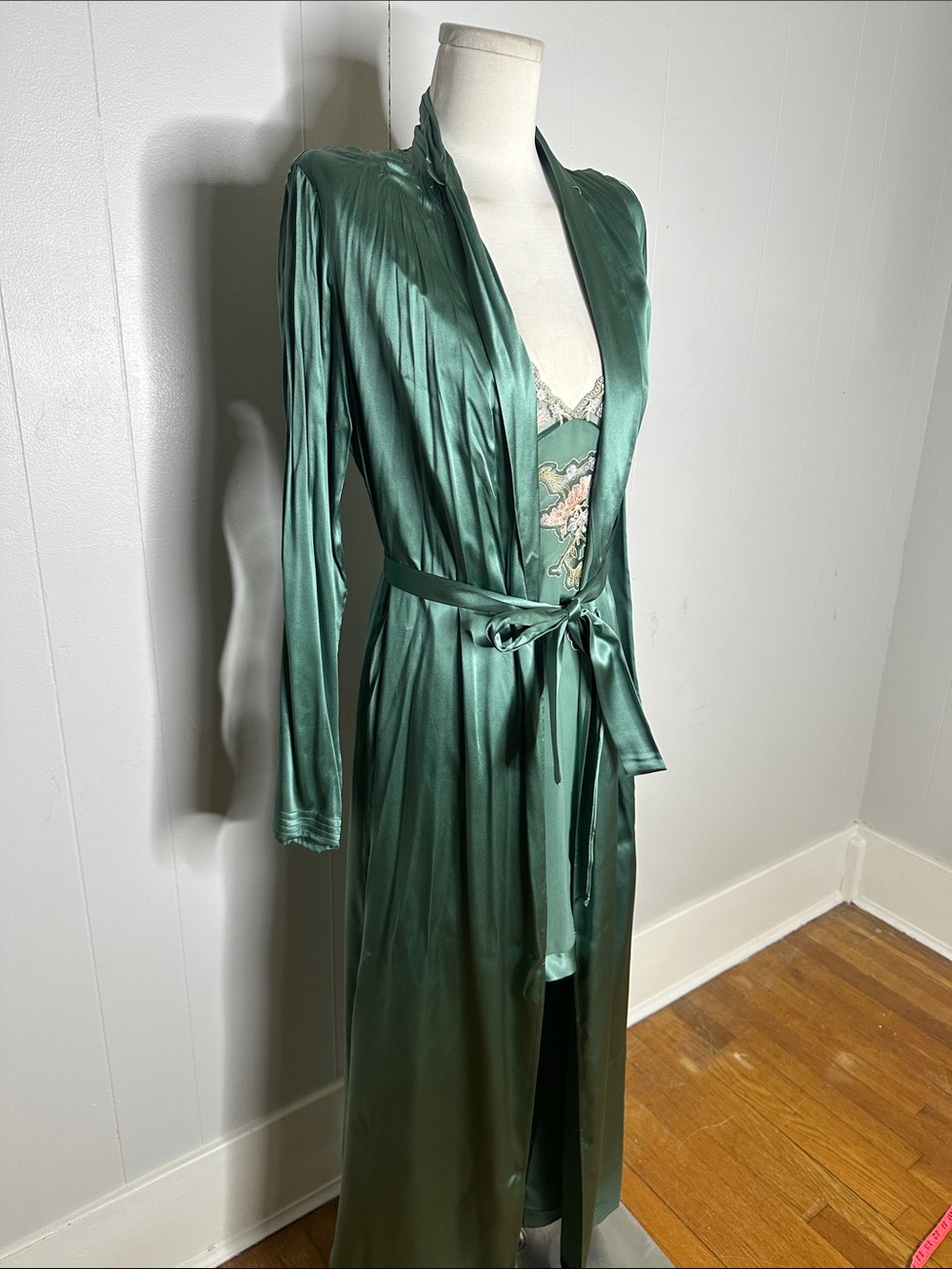 La Perla Silk Art Deco Look Nightgown And Robe Romantic Peignoir Set Size 2 - Picture 6 of 11